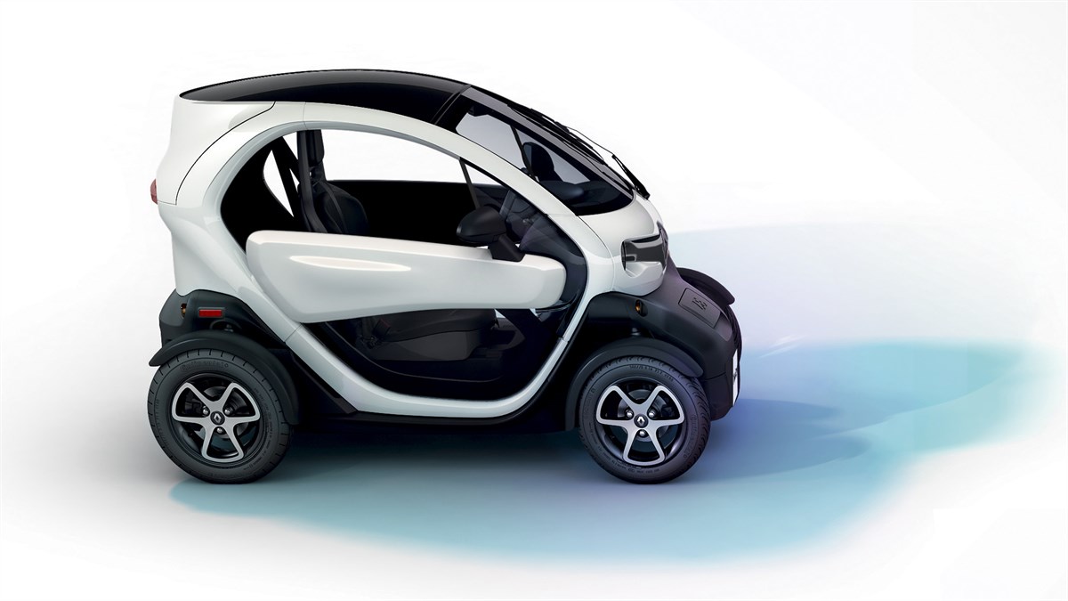 Renault TWIZY blanche - Vue de face