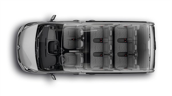Renault TRAFIC Combi Passenger - Vue surplombante de l'intérieur du véhicule